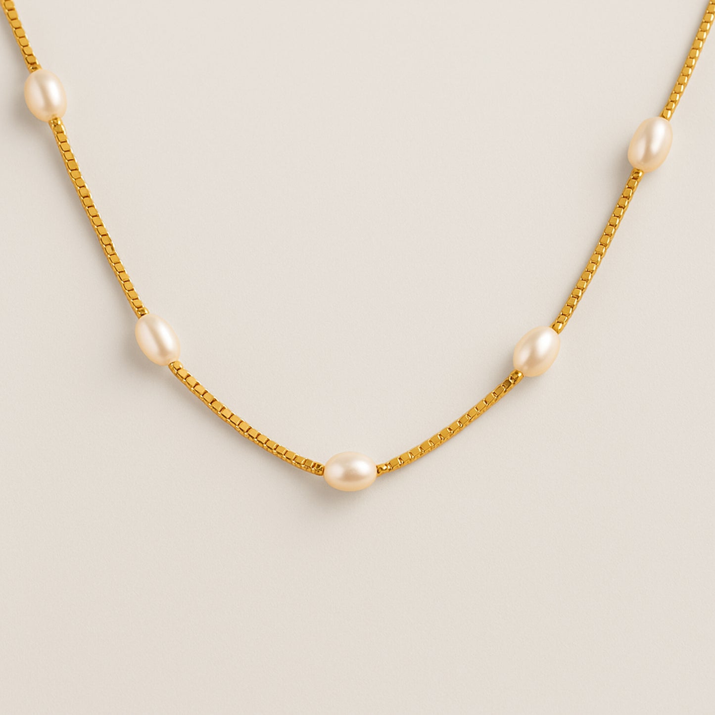 Mini Pearl Station Necklace