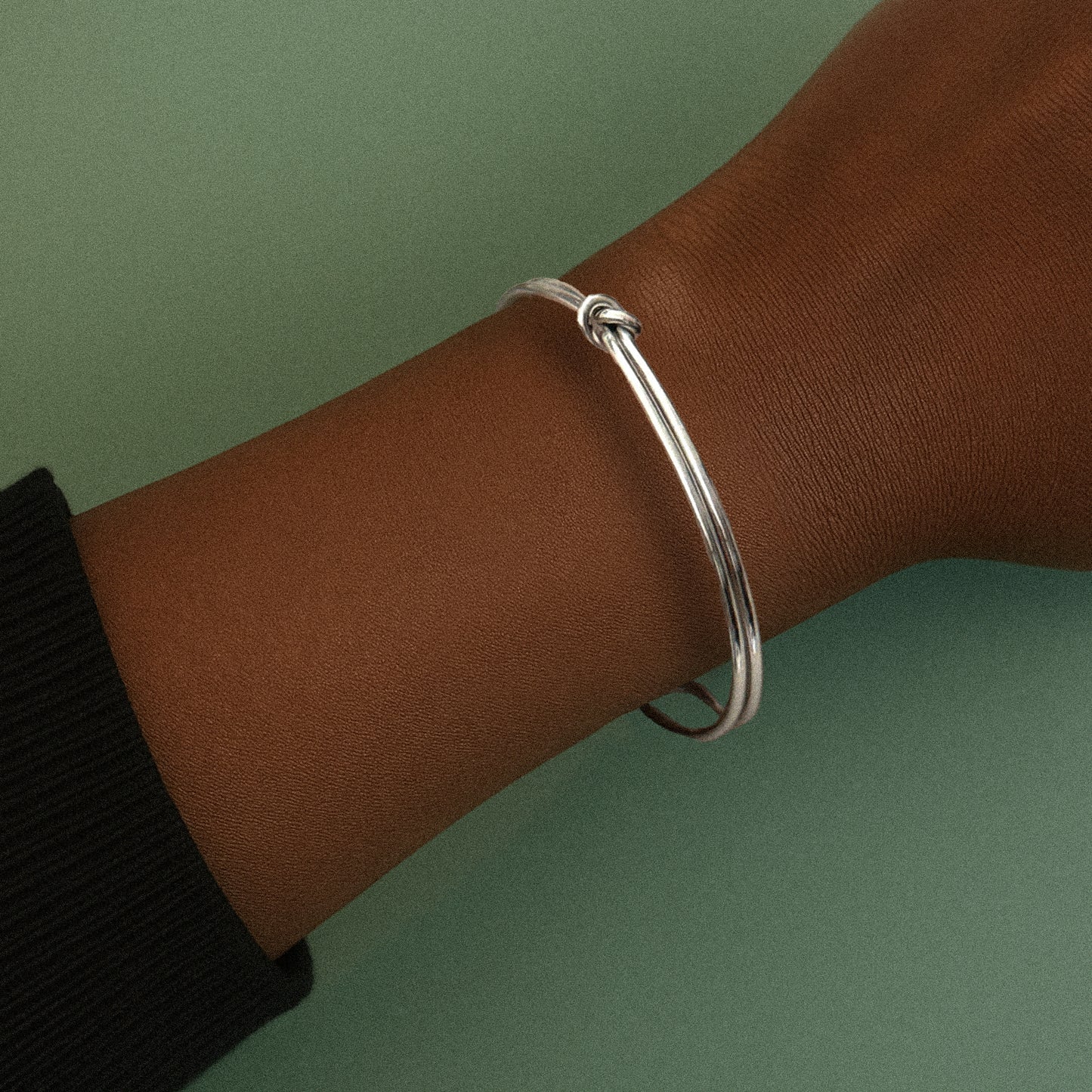 Knotted Duo Silver Bangle