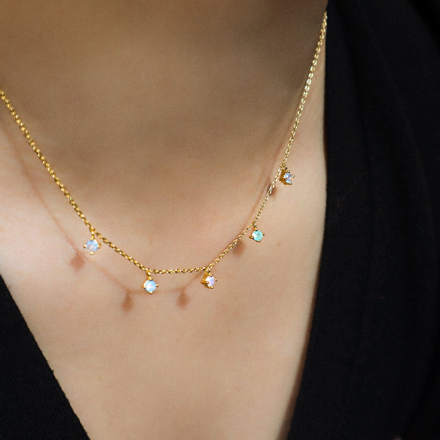 Luminous Opal Station Necklace