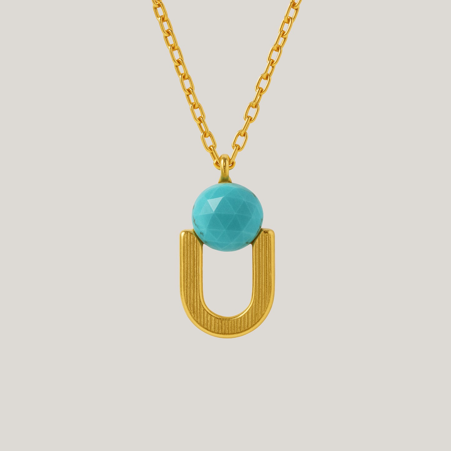 Golden Turquoise Drop Necklace