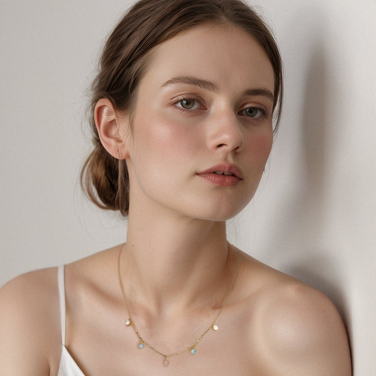 Luminous Opal Station Necklace