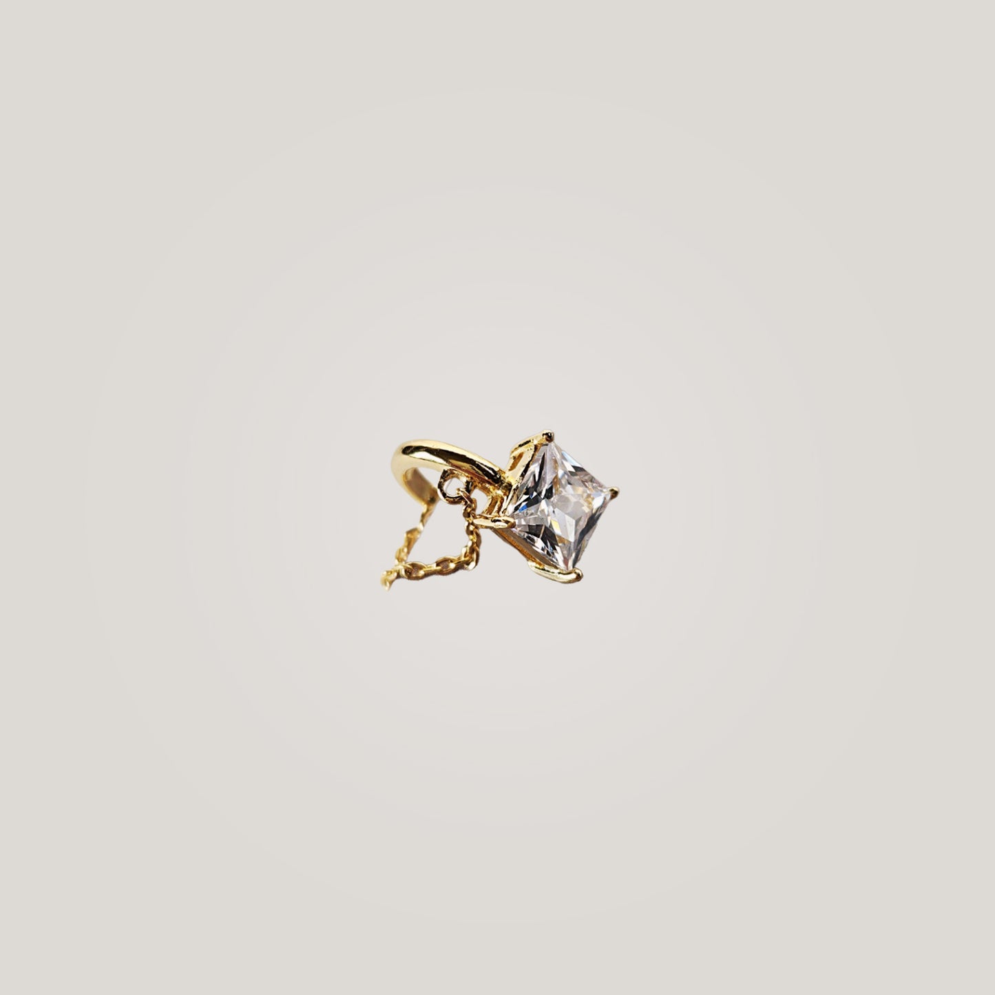 Chained Crystal Ear Cuff