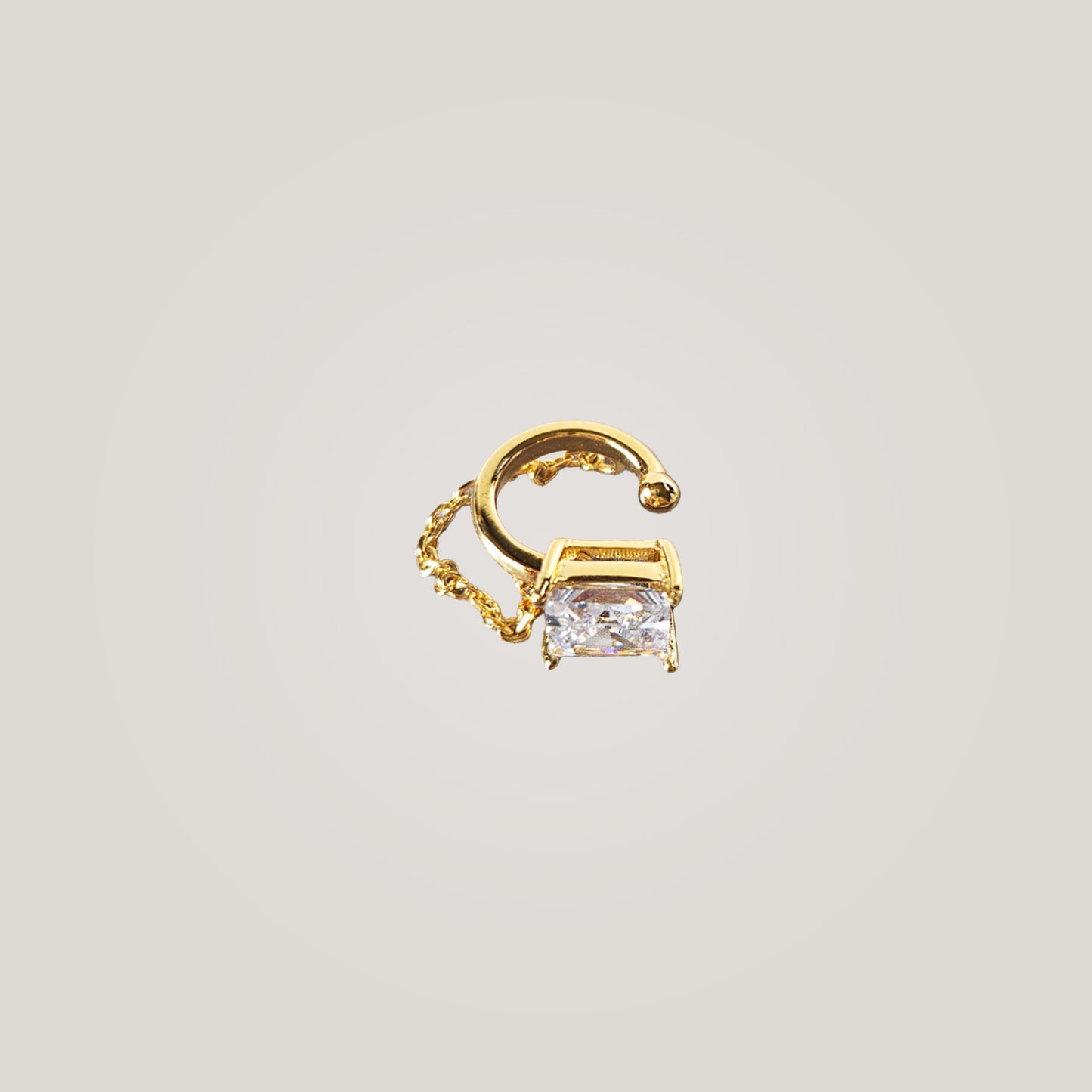Chained Crystal Ear Cuff
