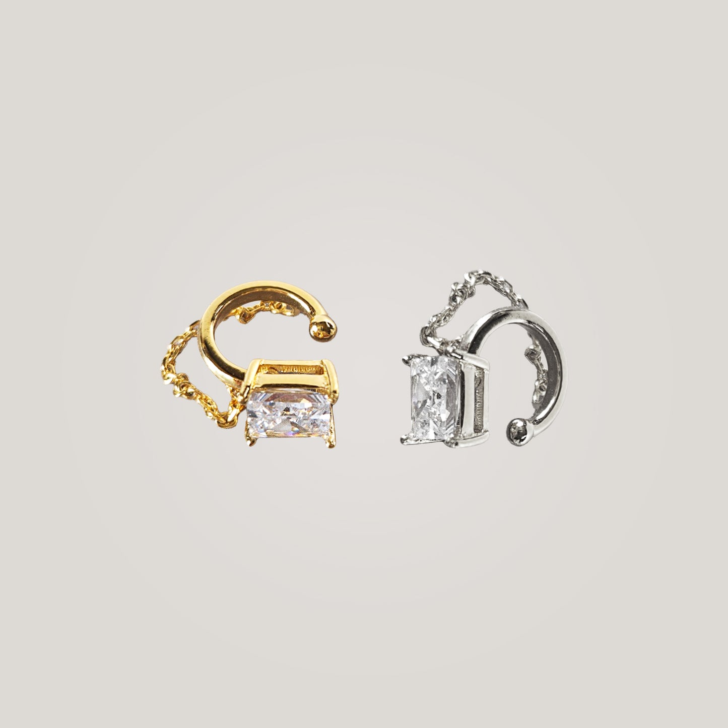 Chained Crystal Ear Cuff