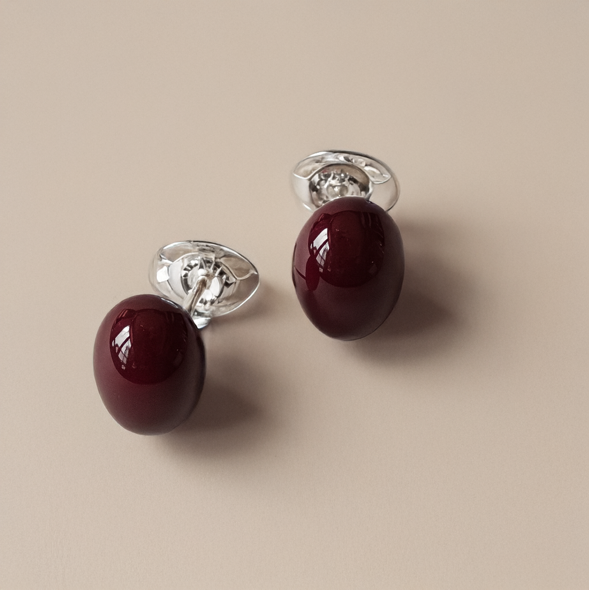 Burgundy Stone Studs