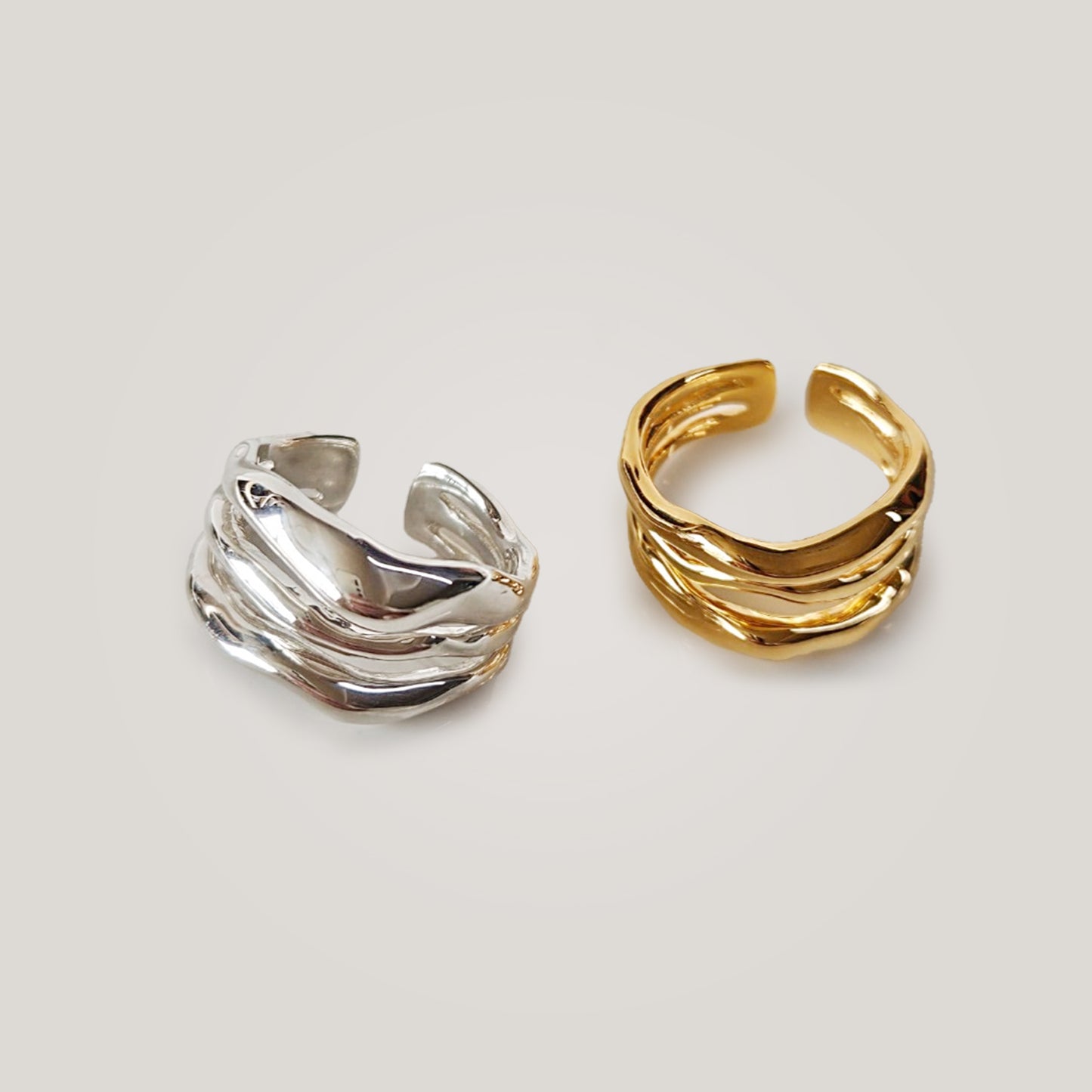 Triple Wave Open Ring