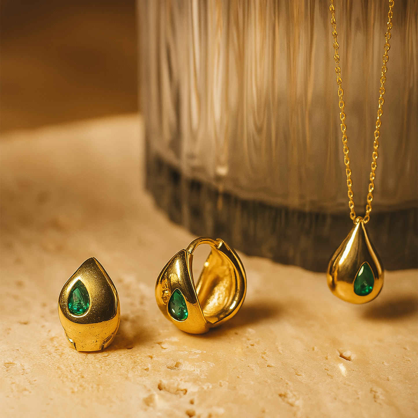 Green Drop Earrings