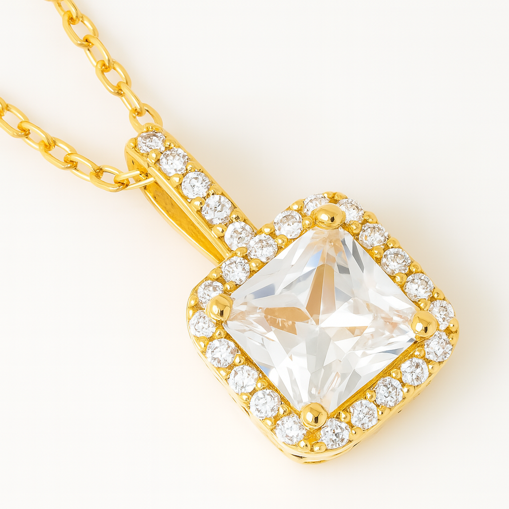 Diamond Glow Square Necklace