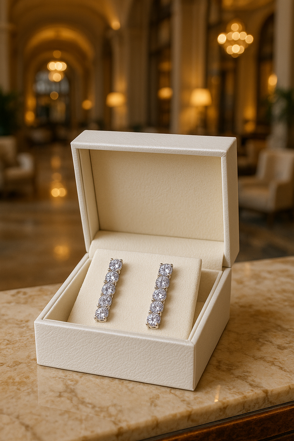 Platinum Tennis Earrings 4mm