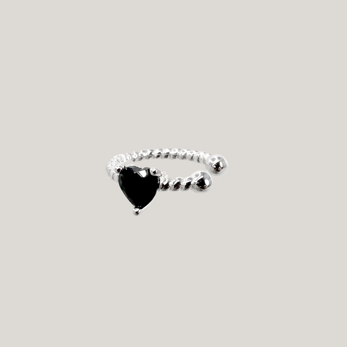 Black Heart Ear Cuff
