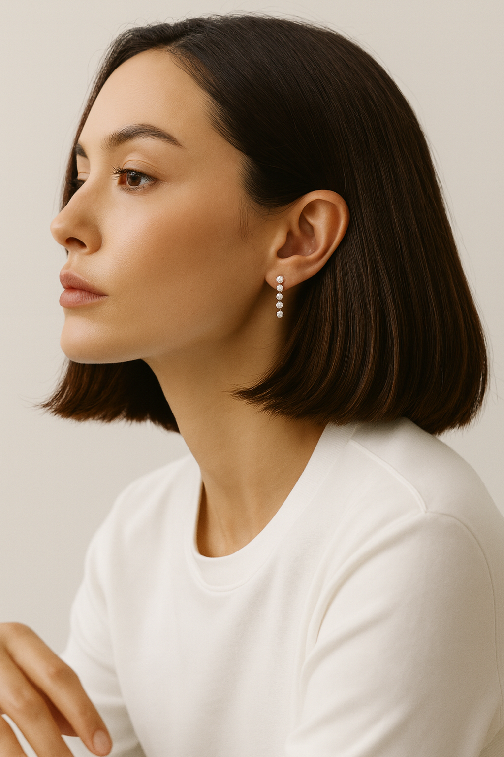 Platinum Tennis Earrings 4mm
