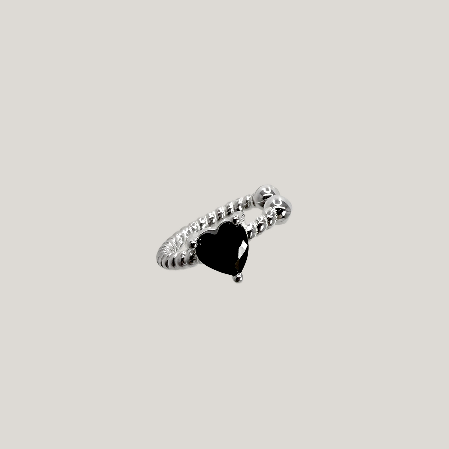 Black Heart Ear Cuff
