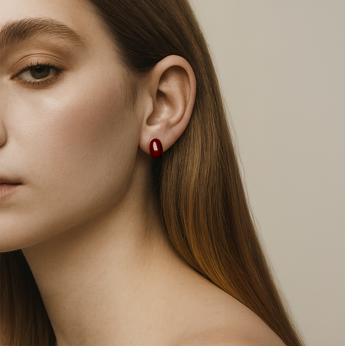 Burgundy Stone Studs