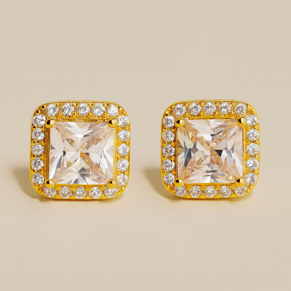 Diamond Glow Square Earrings