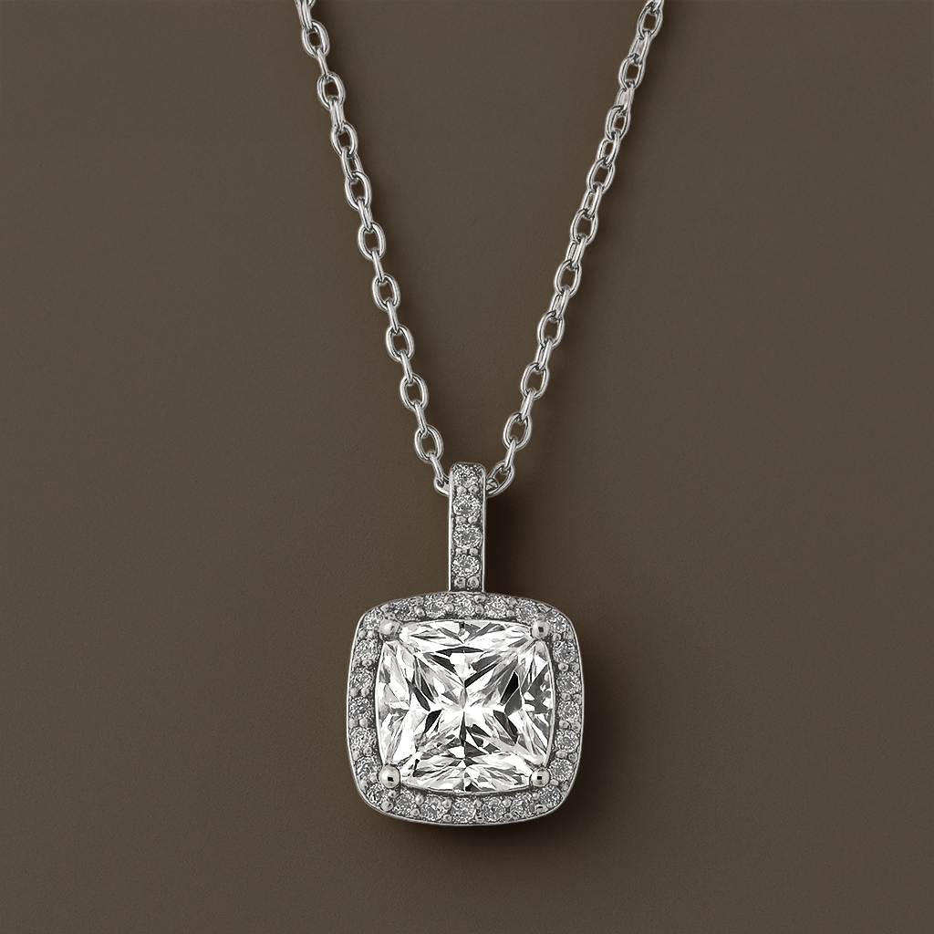 Diamond Glow Square Necklace