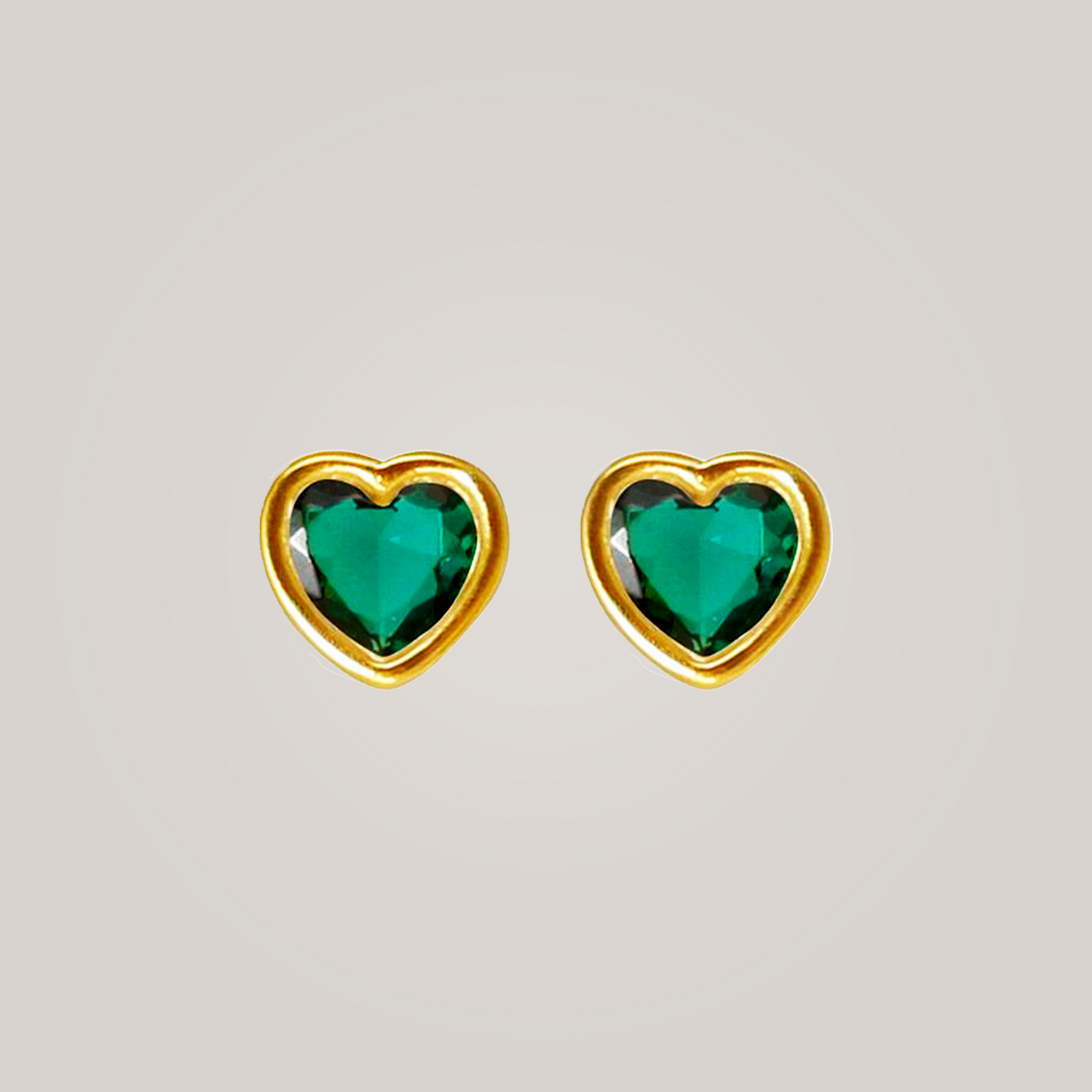 Mini Green Heart Studs