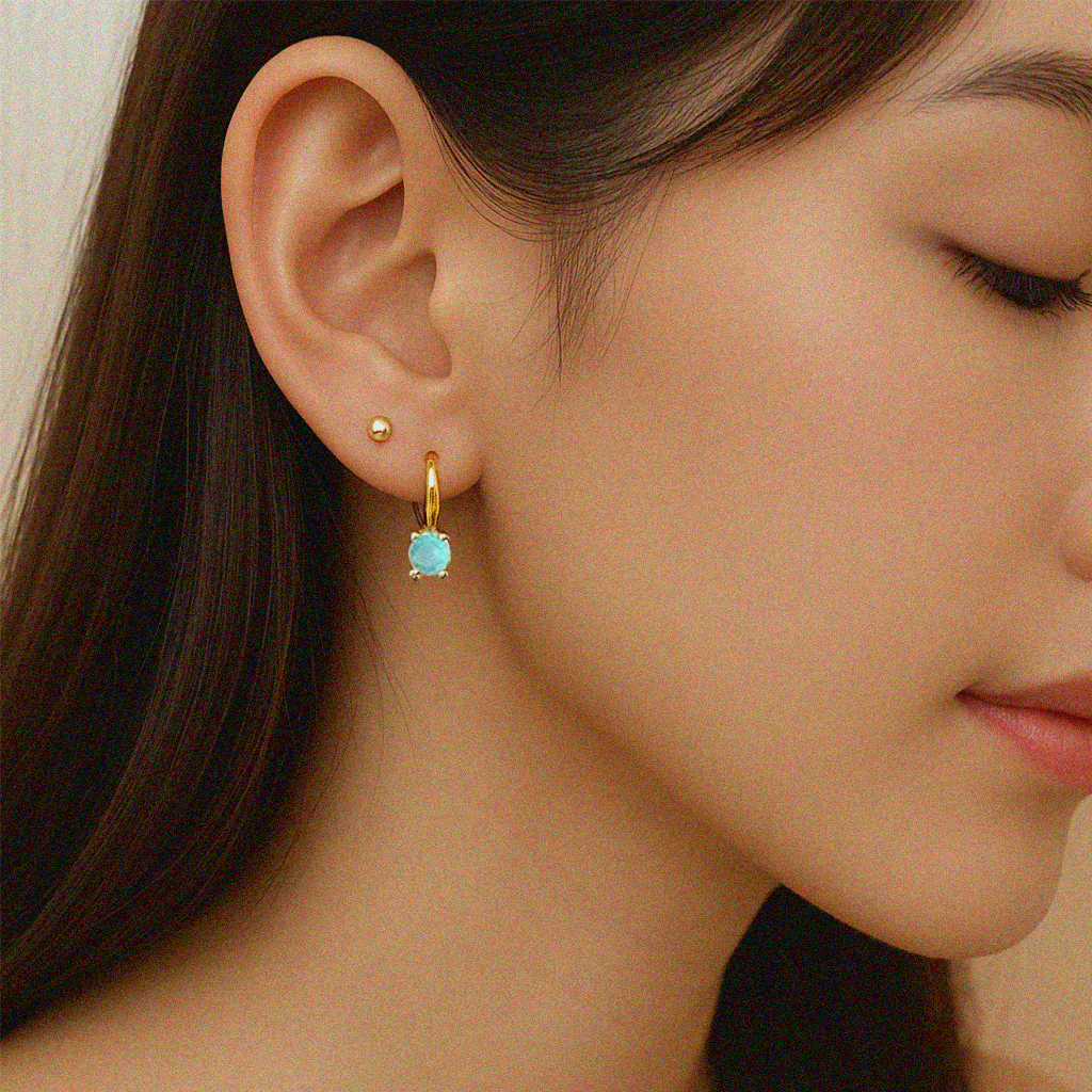 Luminous Opal Hoops
