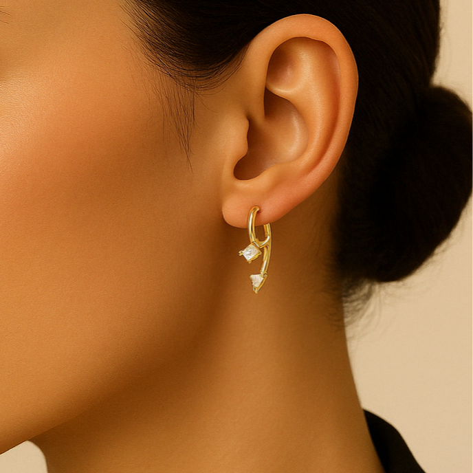 Double Crystal Earrings