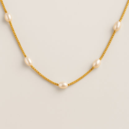 Mini Pearl Station Necklace