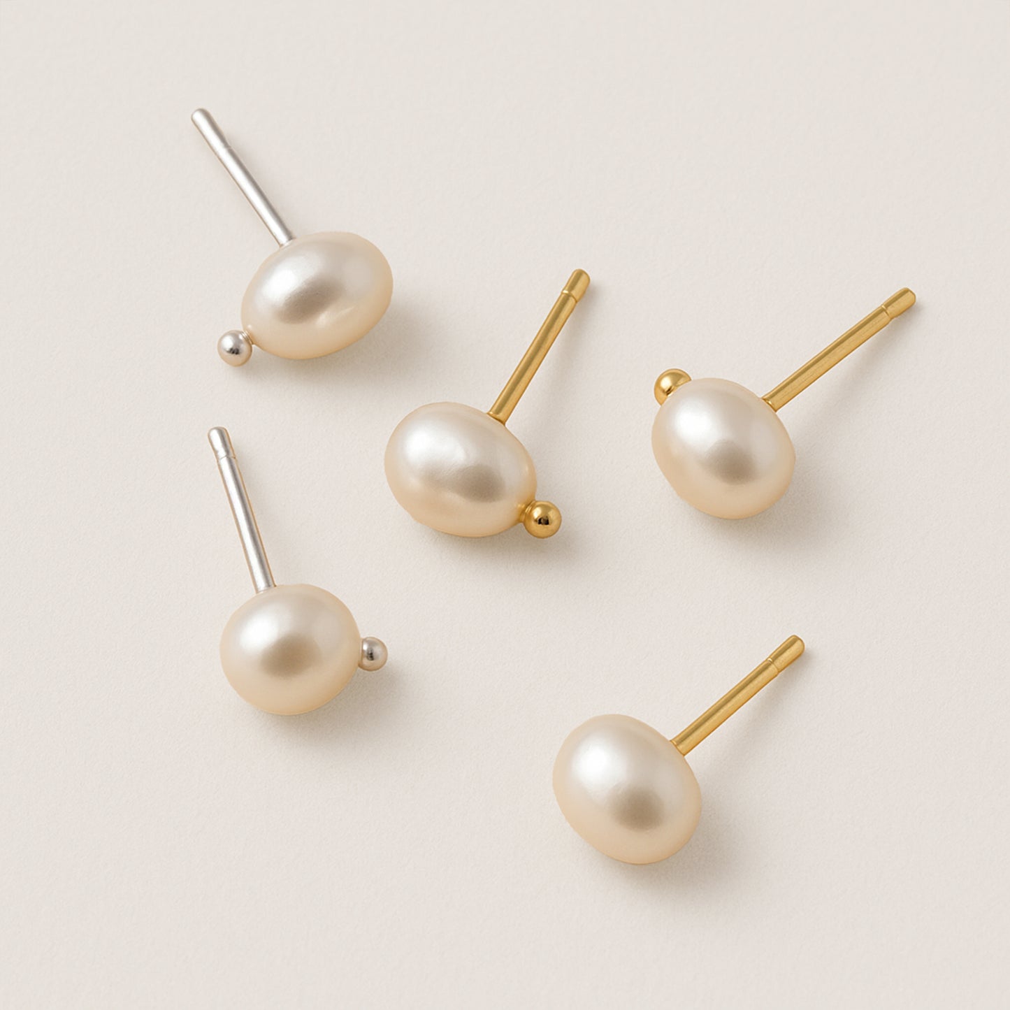 Organic Pearl Stud Earrings