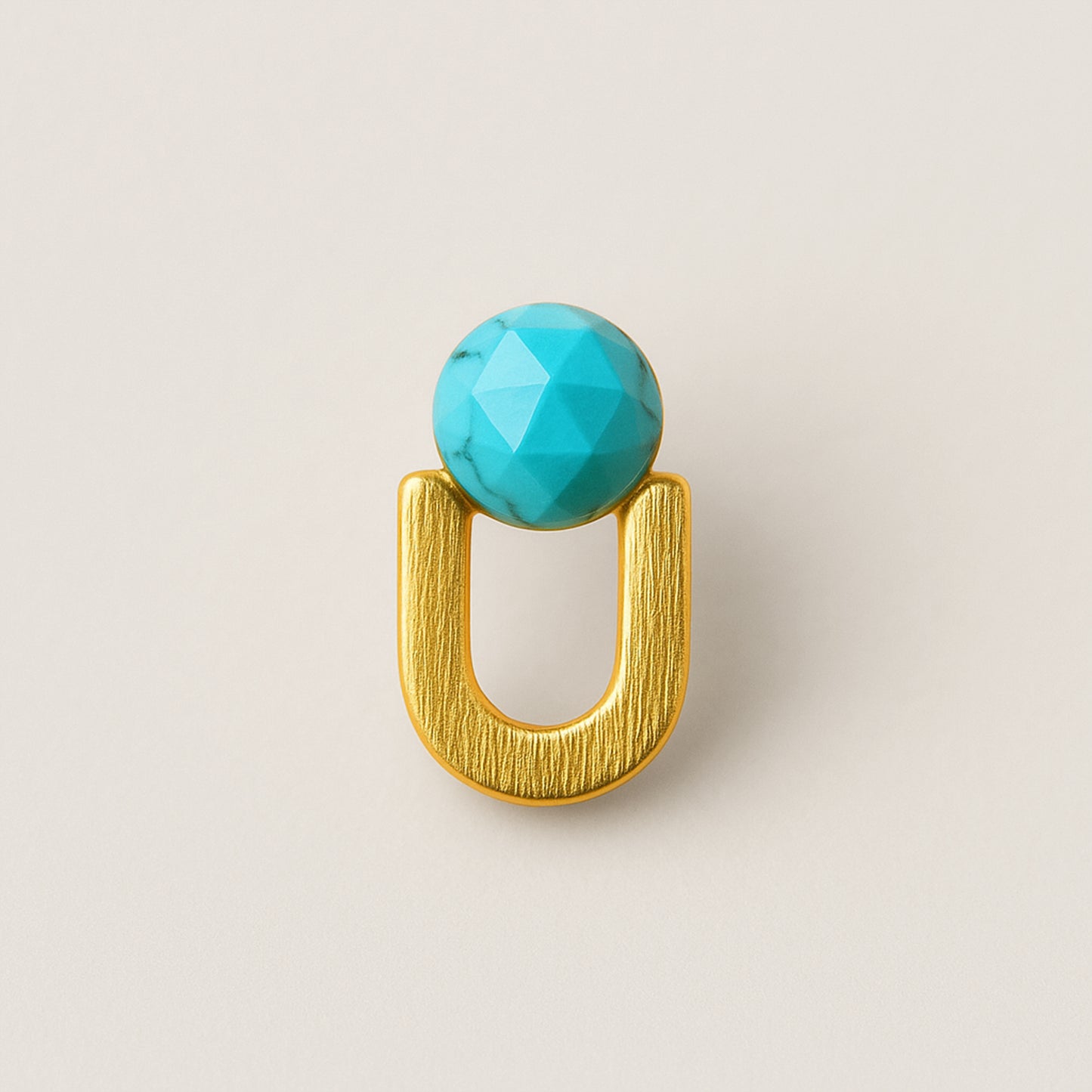 Golden Turquoise Drop Studs