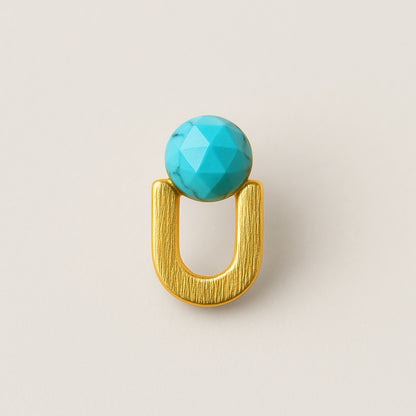 Golden Turquoise Drop Studs