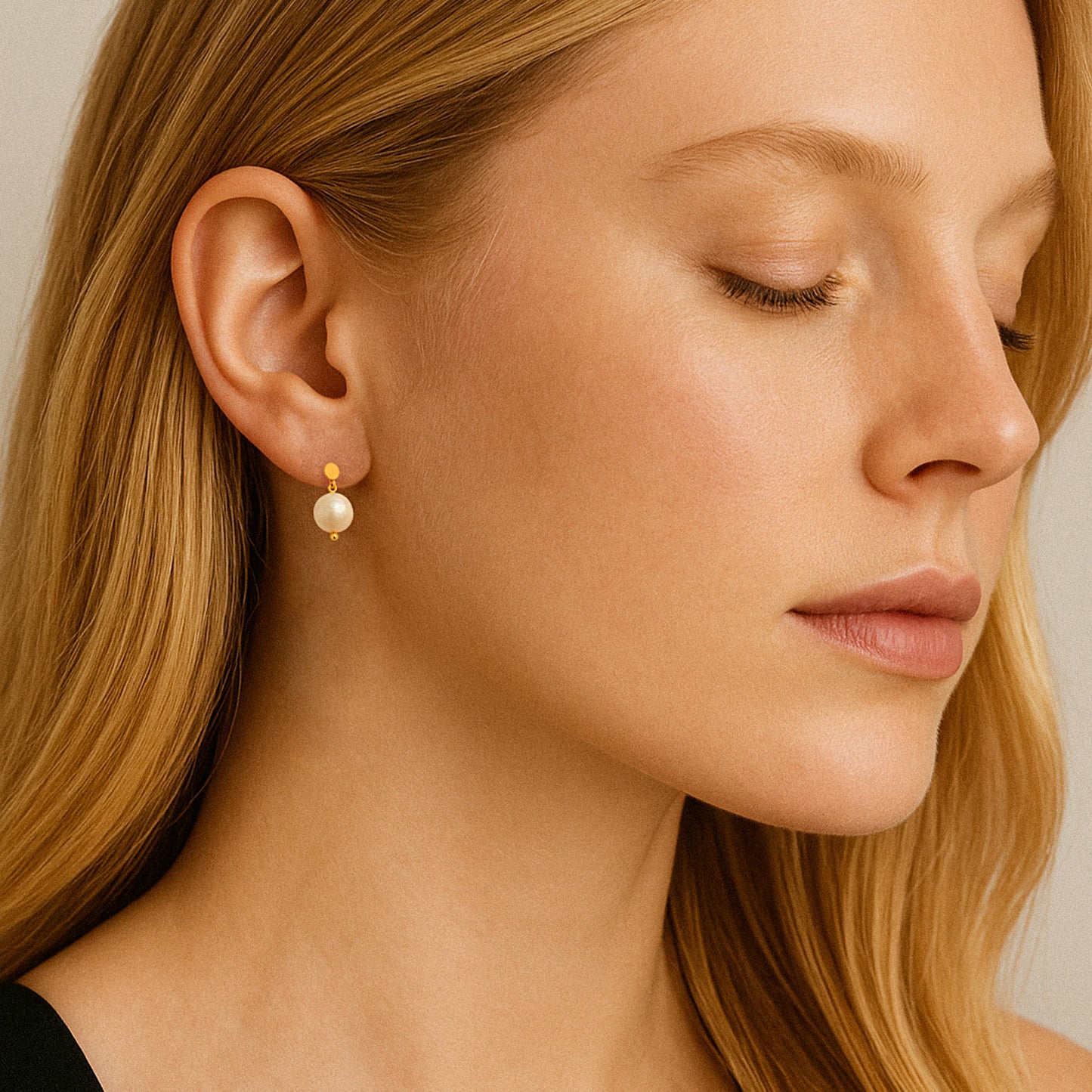 Organic Pearl Drop studs Earrings
