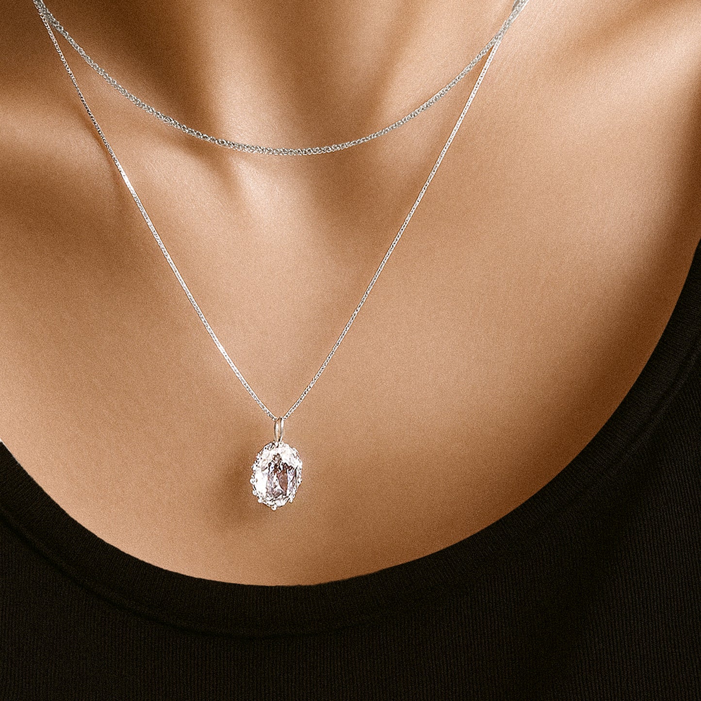 Ice Glitter Crystal Necklace