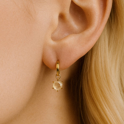 Hexa Crystal Hoops