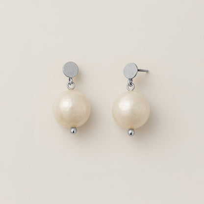 Organic Pearl Drop studs Earrings