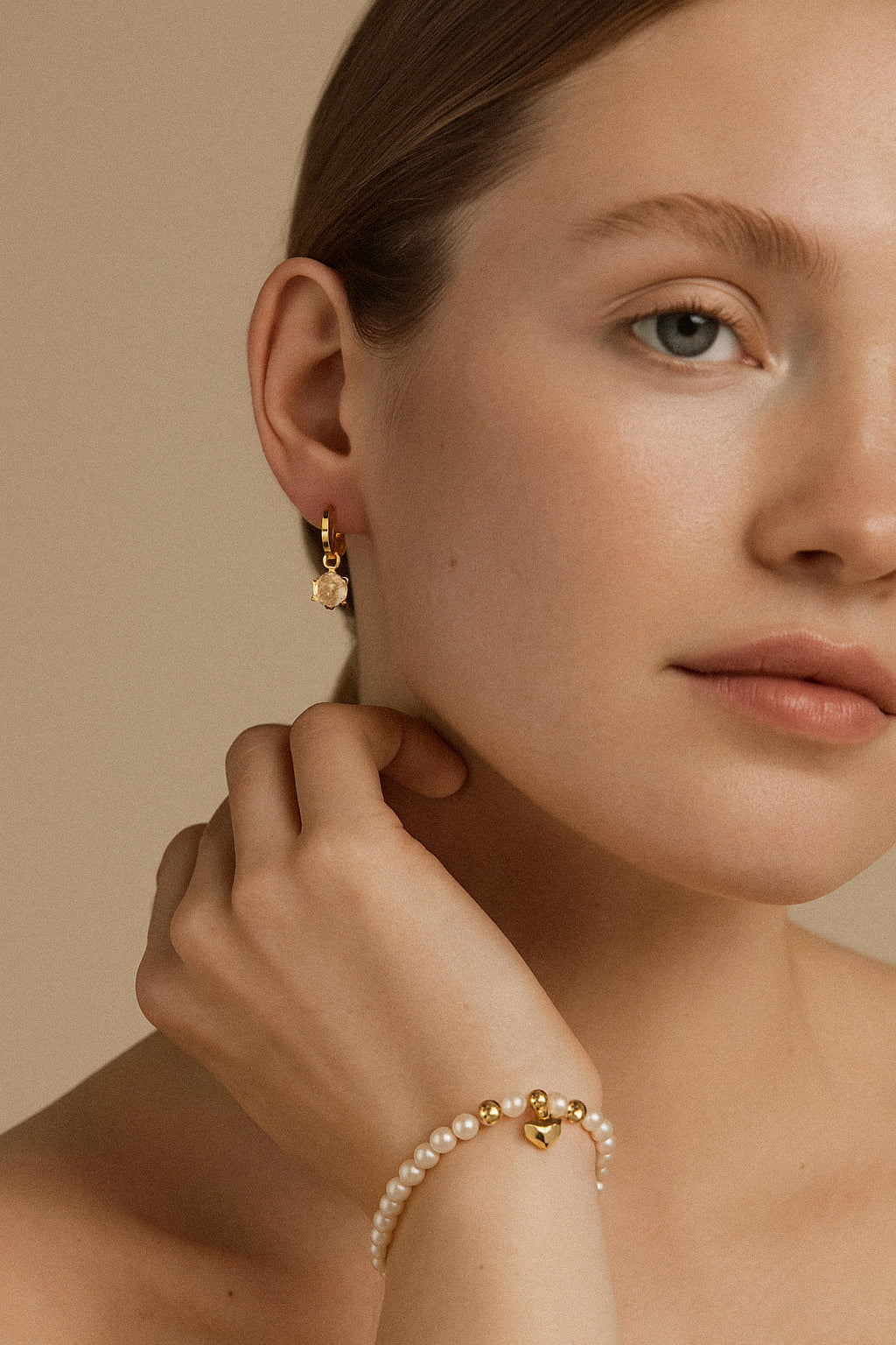 Hexa Crystal Hoops