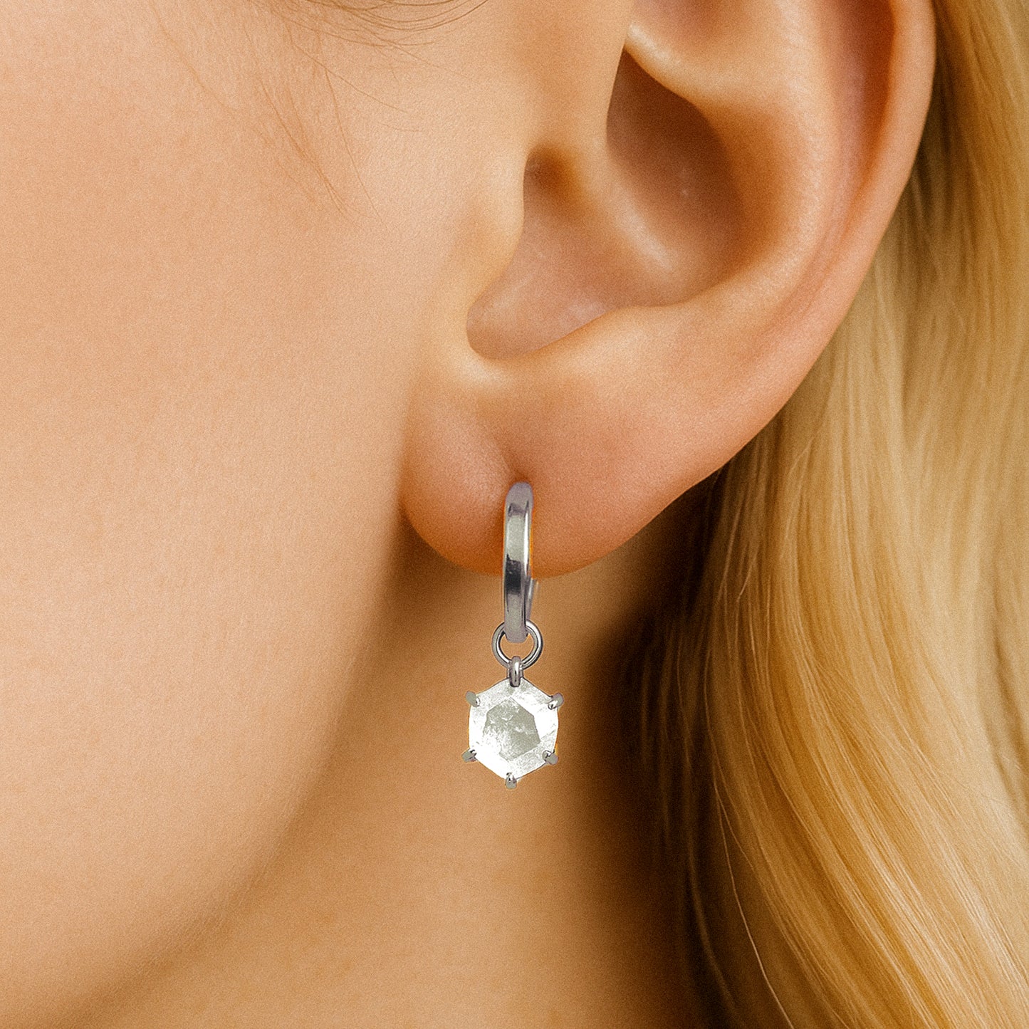 Hexa Crystal Hoops