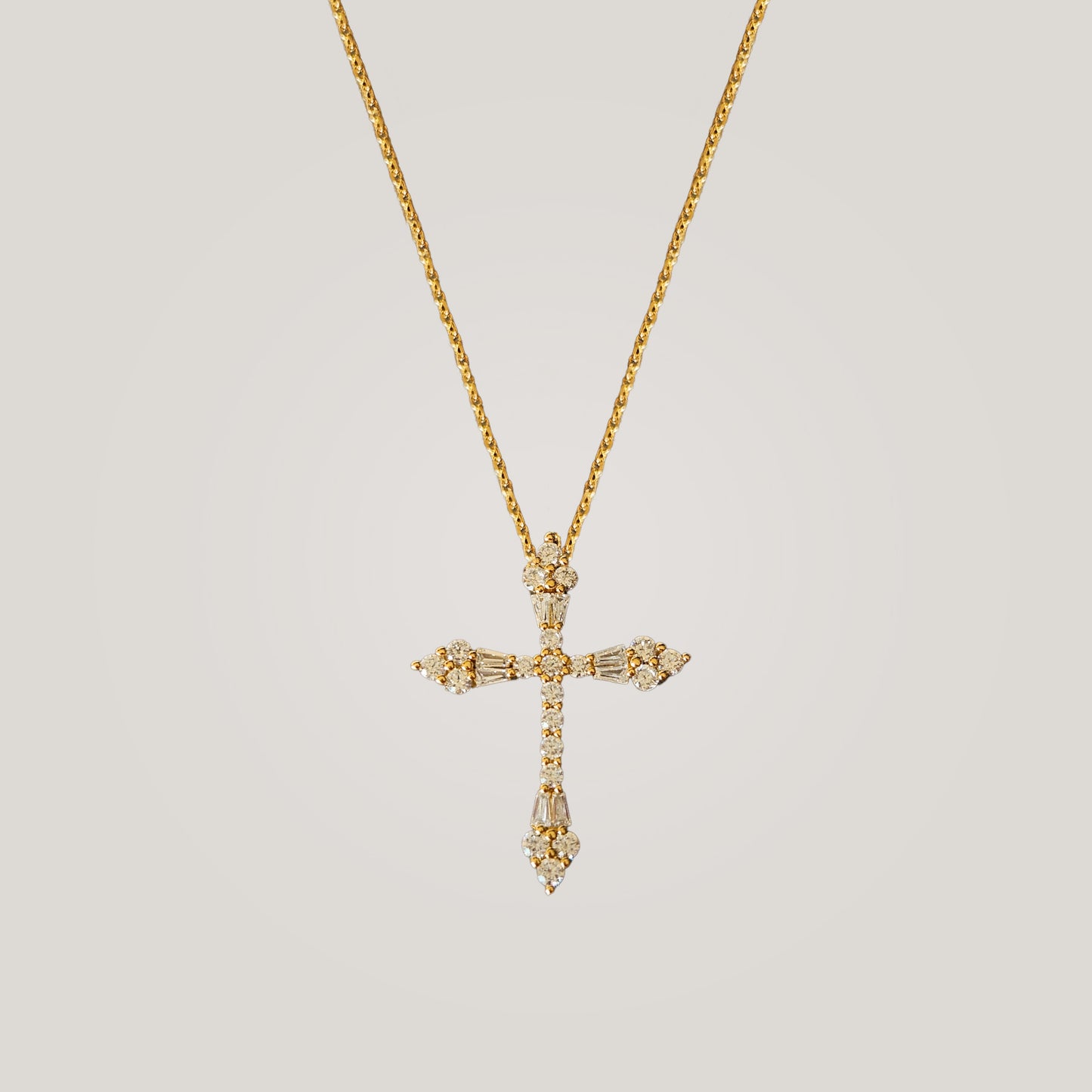 Cross Cubic Pendant Necklace