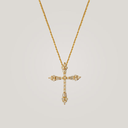 Cross Cubic Pendant Necklace