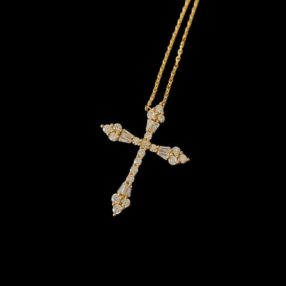 Cross Cubic Pendant Necklace