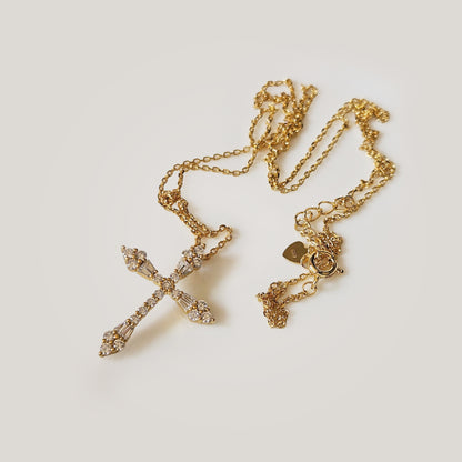Cross Cubic Pendant Necklace