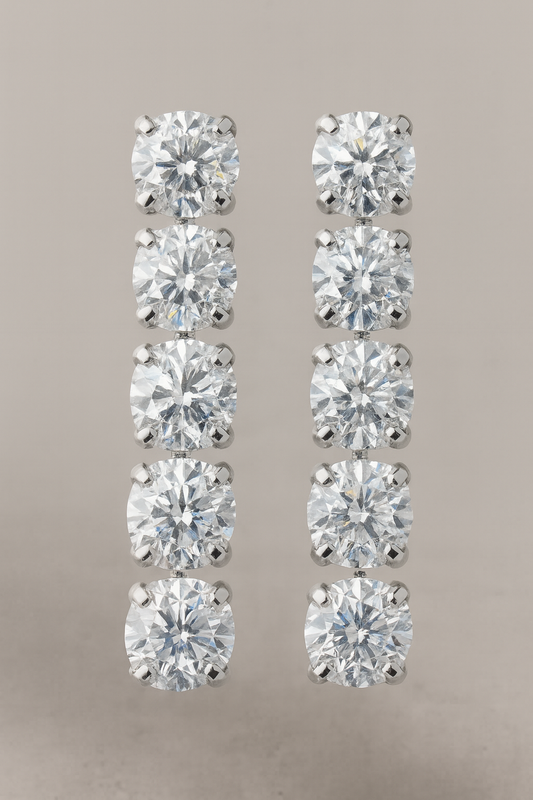 Platinum Tennis Earrings 4mm