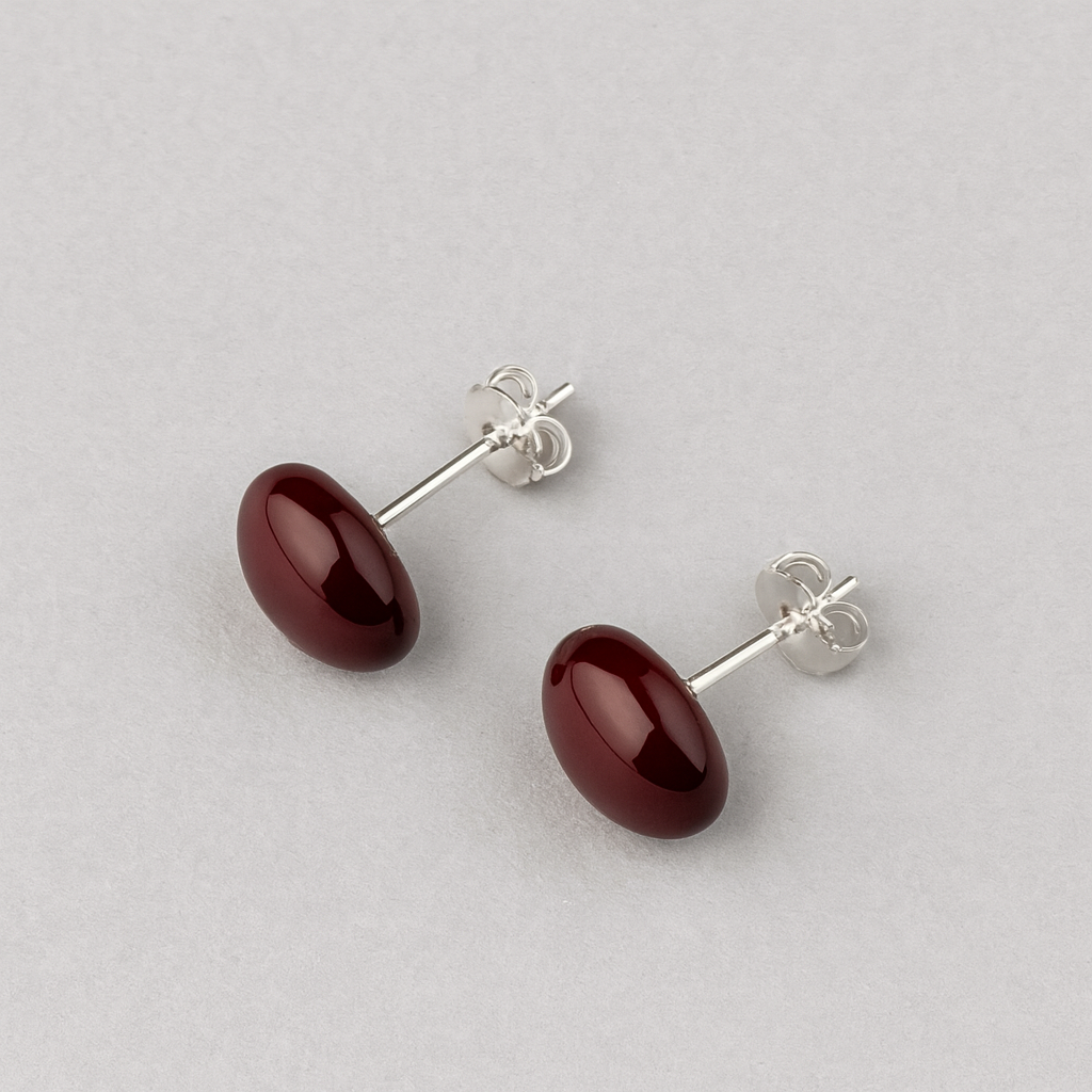 Burgundy Stone Studs