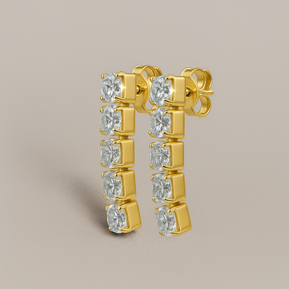 Gold Tennis Earrings 4mm