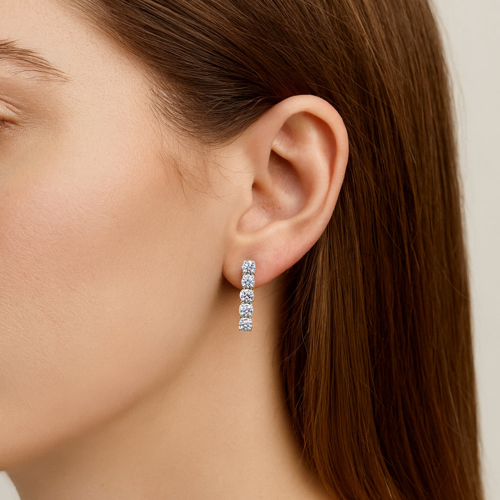 Gold Tennis Earrings 4mm