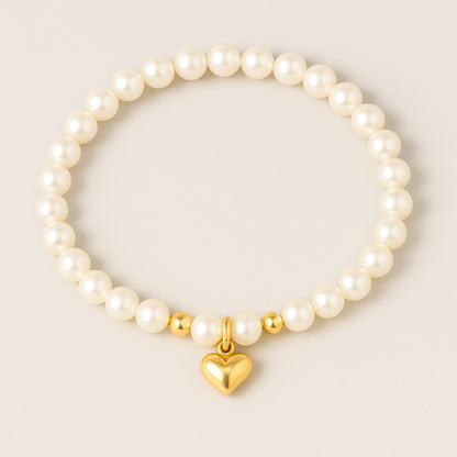 Heart-in-Pearls Bracelet