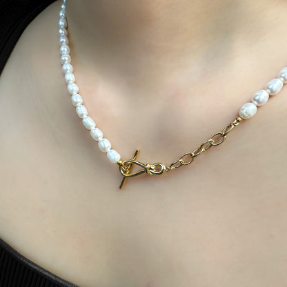 Pearl T-Clasp Necklace