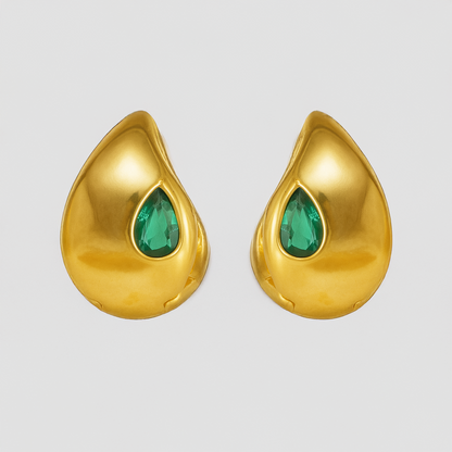 Green Drop Earrings