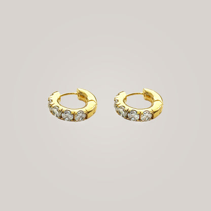 Bold Diamond Huggie Earrings