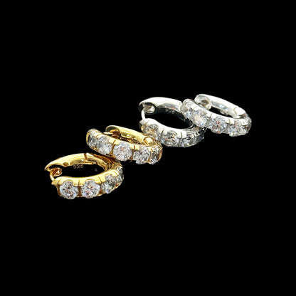 Bold Diamond Huggie Earrings