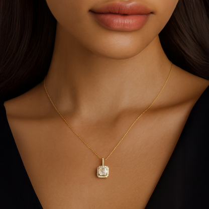 Diamond Glow Square Necklace