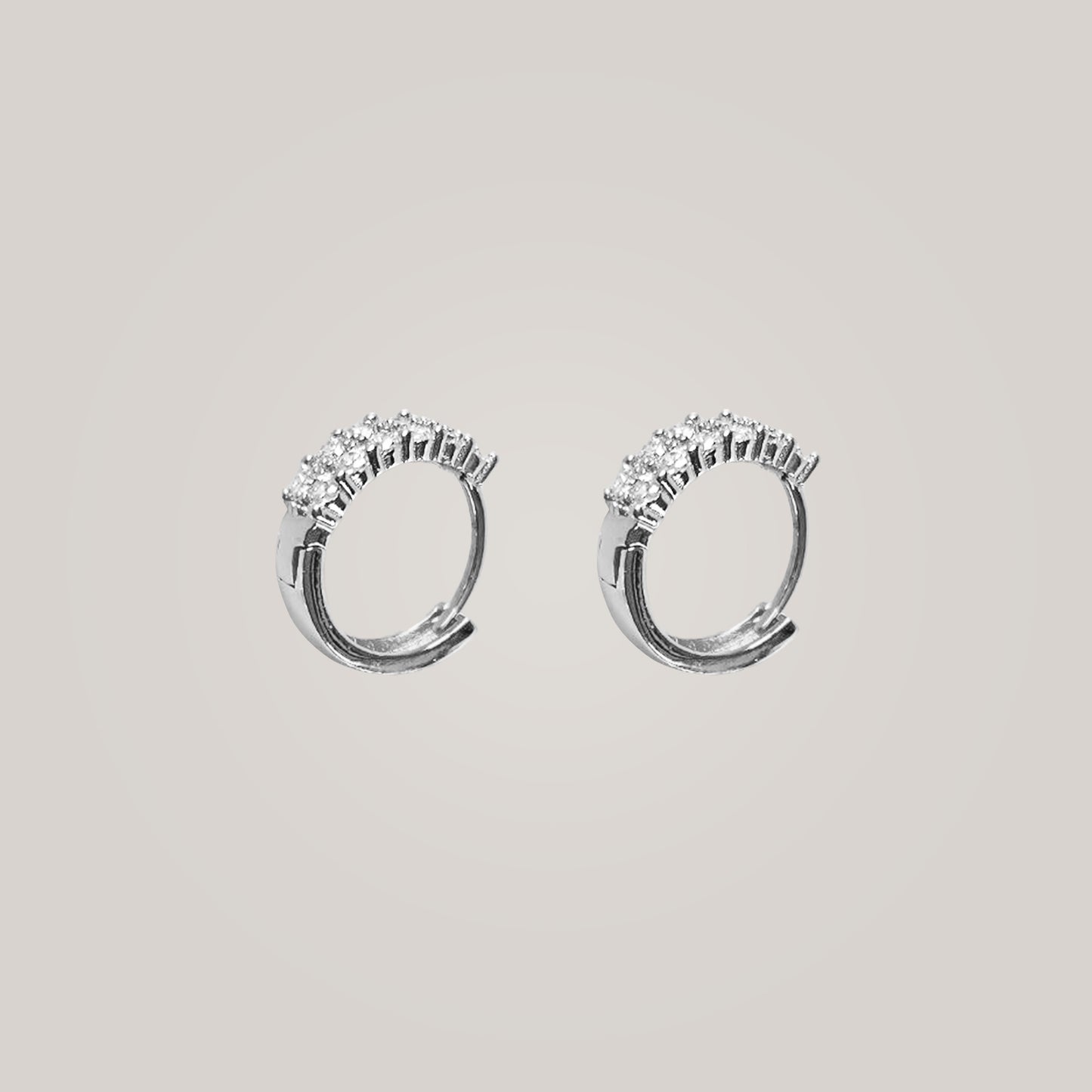 Double Diamonds Huggie Earrings