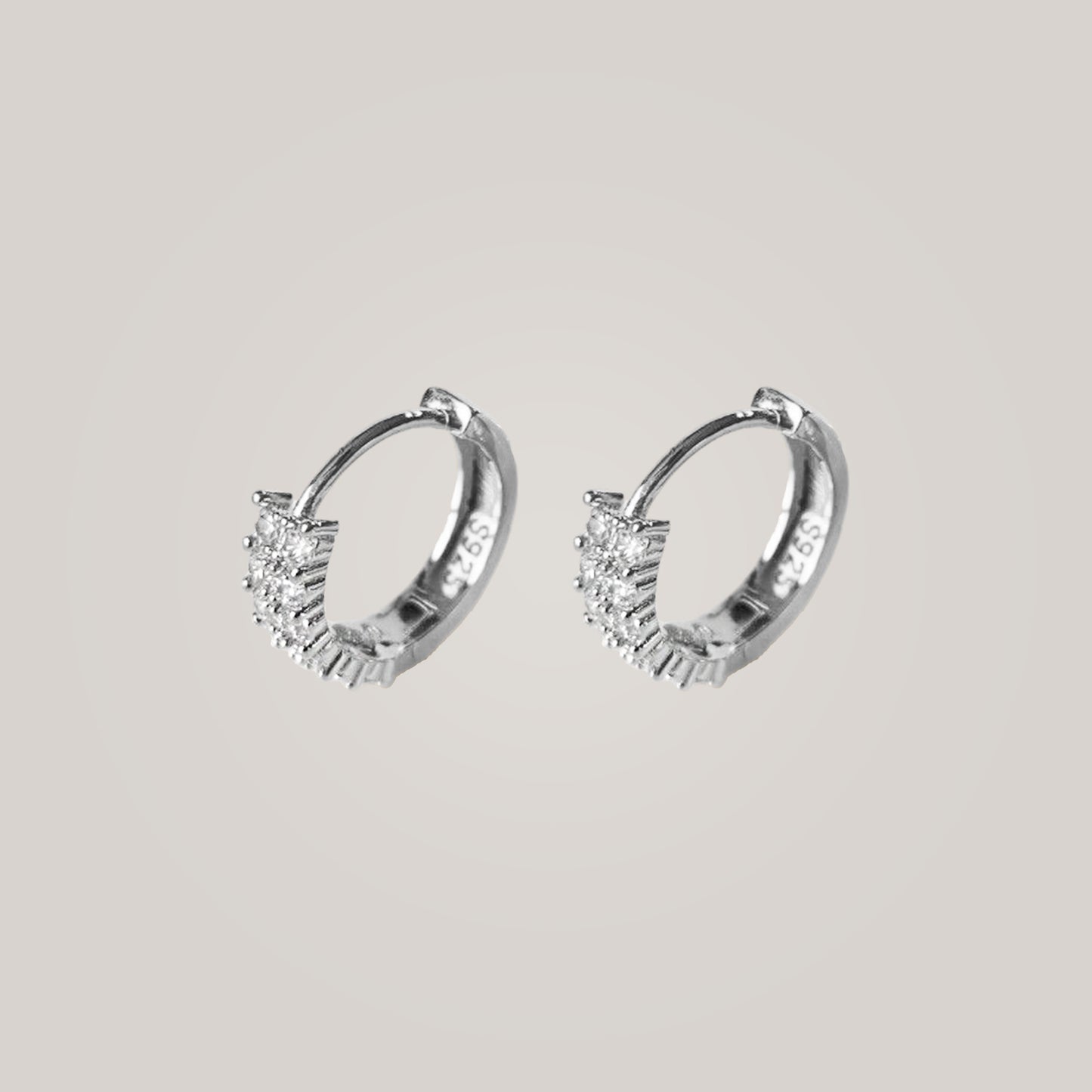 Double Diamonds Huggie Earrings