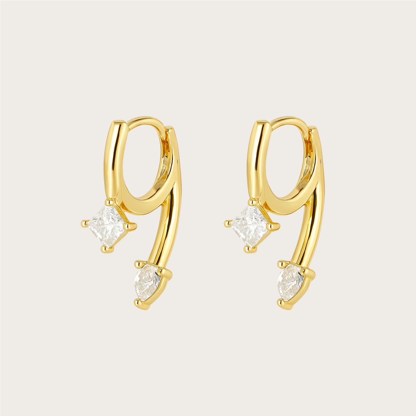 Double Crystal Earrings