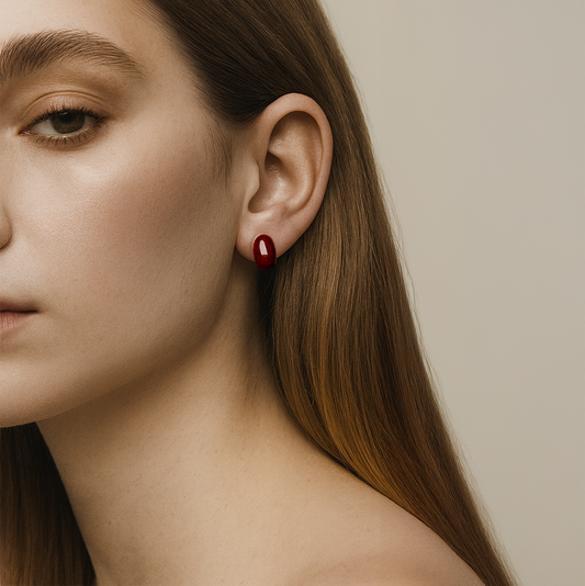 Burgundy Stone Studs